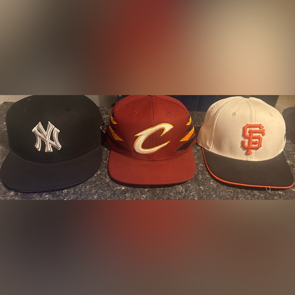 Set of Three Sports Team Caps